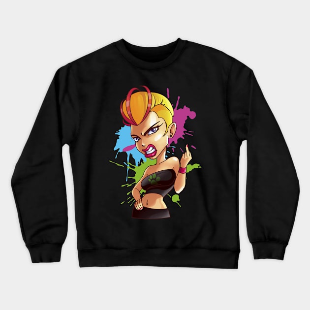 F*ck! Crank Girls Crewneck Sweatshirt by NewLionStudio